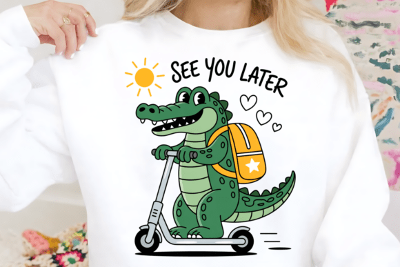 Cute Alligator See You Later PNG: A Fresh Asset for Modern Designers