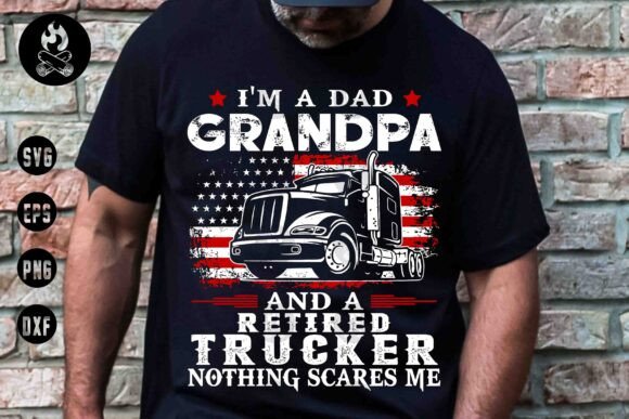 Dad Grandpa Retired Trucker SVG: A Design Asset with Heart and Grit