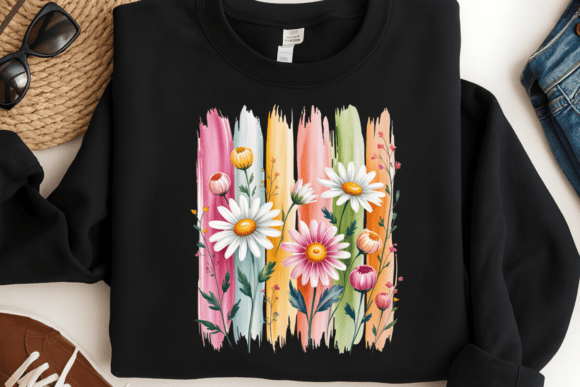 Daisy Flower Paint Brush PNG: A Watercolor Asset for Modern Designers