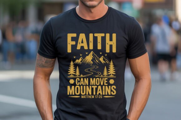 Faith Can Move Mountains SVG Tee: A Design Asset for Believers