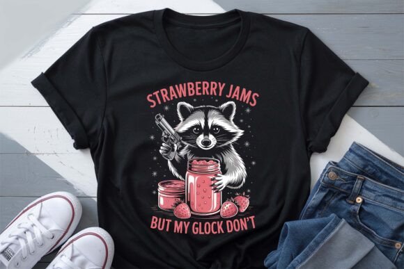 Funny Raccoon Strawberry Jams PNG: A Design Asset with Personality