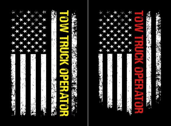 Patriotic Tow Truck Operator Flag Design