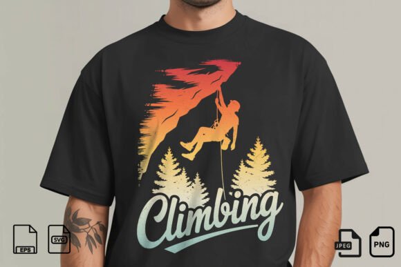 Rock Climbing Retro Sunset SVG: A Visual Summit for Your Designs