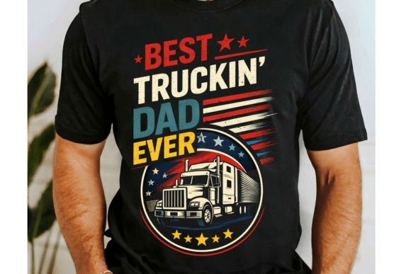 The Ultimate Best Truckin' Dad Ever Retro Shirt PNG